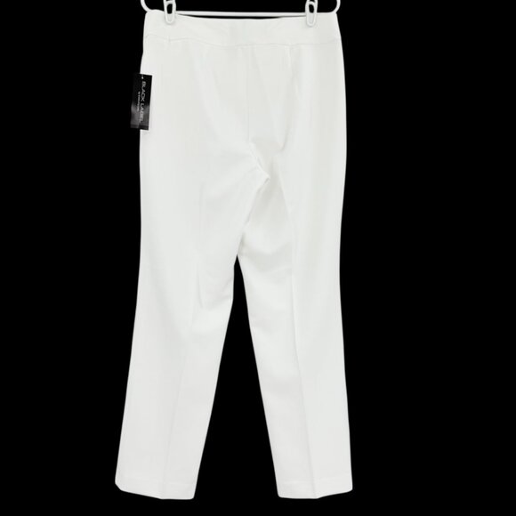 Black Label by Evan-Picone Womens Full Lined Mid Rise Stretch White Pants 10 NWT - Picture 2 of 11